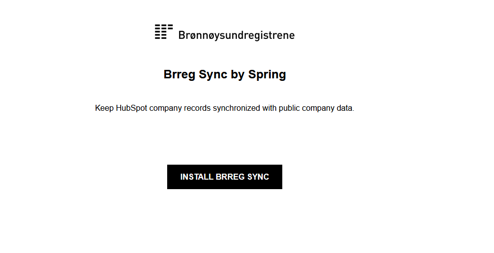 Installer Brreg Sync