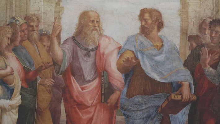 Platon og Aristoteles diskuterer lead og merkevare