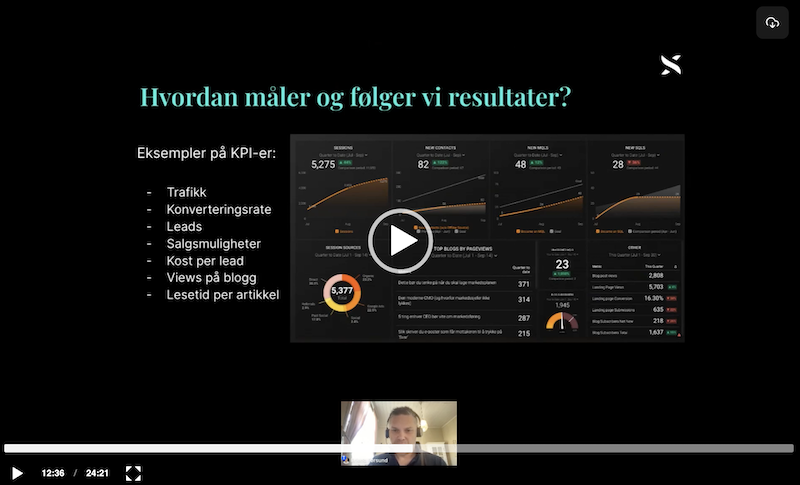 Skjermbilde av webinar om inbound