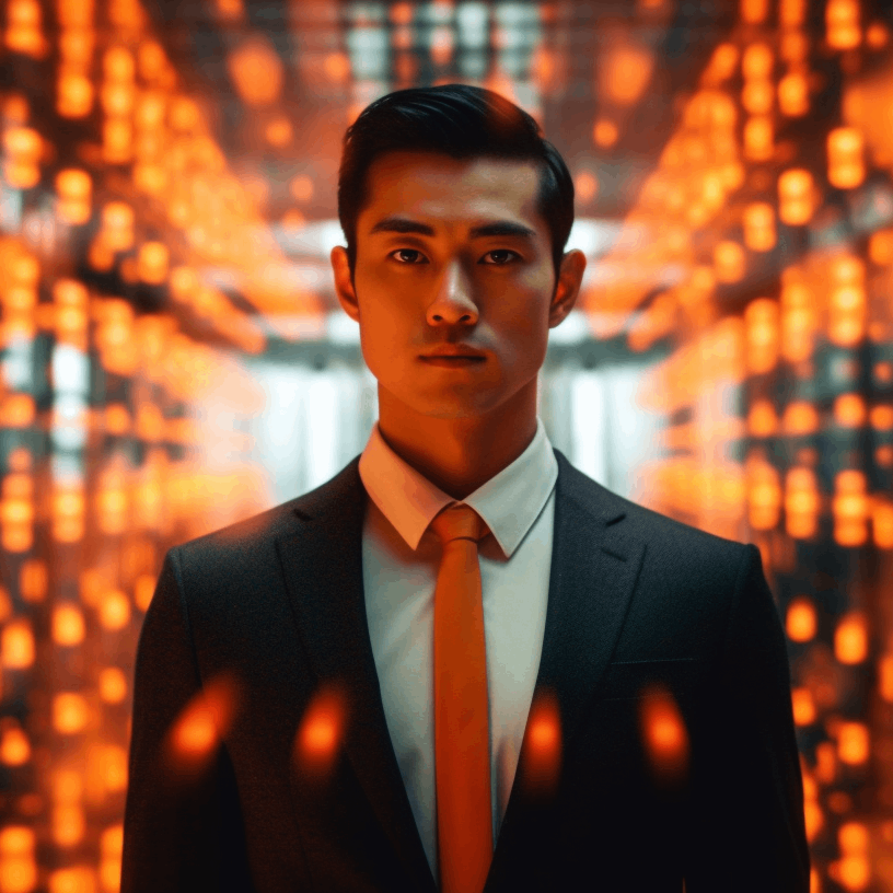 amestogrowth_male_ceo_with_Futuristic_bright_Data_tech_square